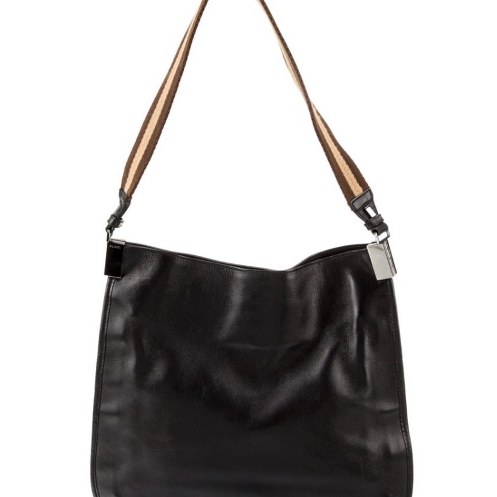 Gucci Vintage Sherry Line Leather Shoulder Bag